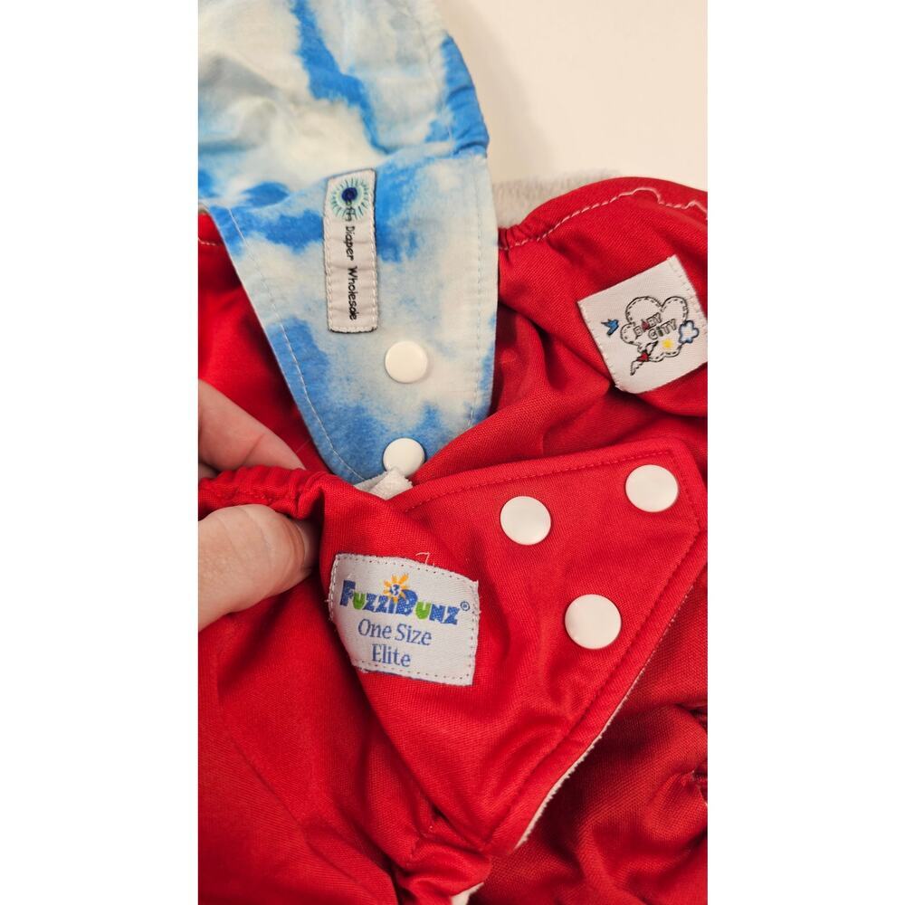 Lot of 4 snap cloth diapers unisex bumgenius fuzzibunz mixed brands no inserts * - Picture 3 of 4